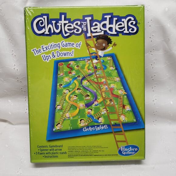 Chutes and Ladders Board Game Hasbro Sealed NOS Ages 3+ Educational Party Gift - Picture 2 of 10